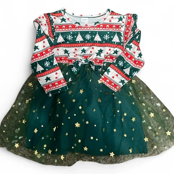 🎄 New Red & Green Holiday Handmade Outfit for Girls (Size 2-3 Years) 🎄 - Picture 7 of 8